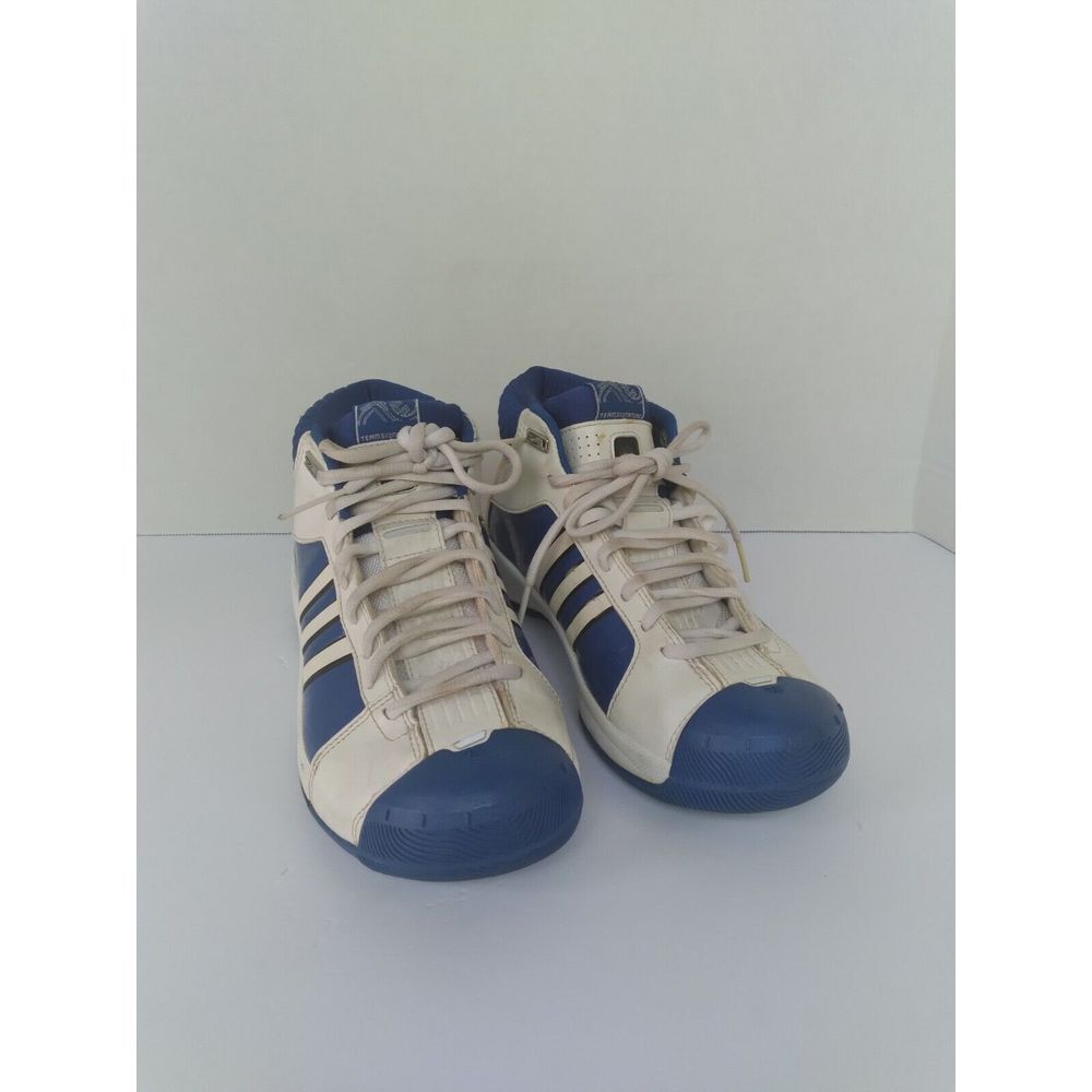 Adidas Vintage High Top Basketball Sneaker Blue White Athletic Shoes Retro Sport